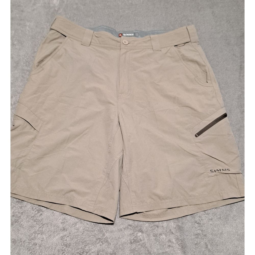 Simms guide series shorts nylon stretch fishing outdoors men's large beige‎